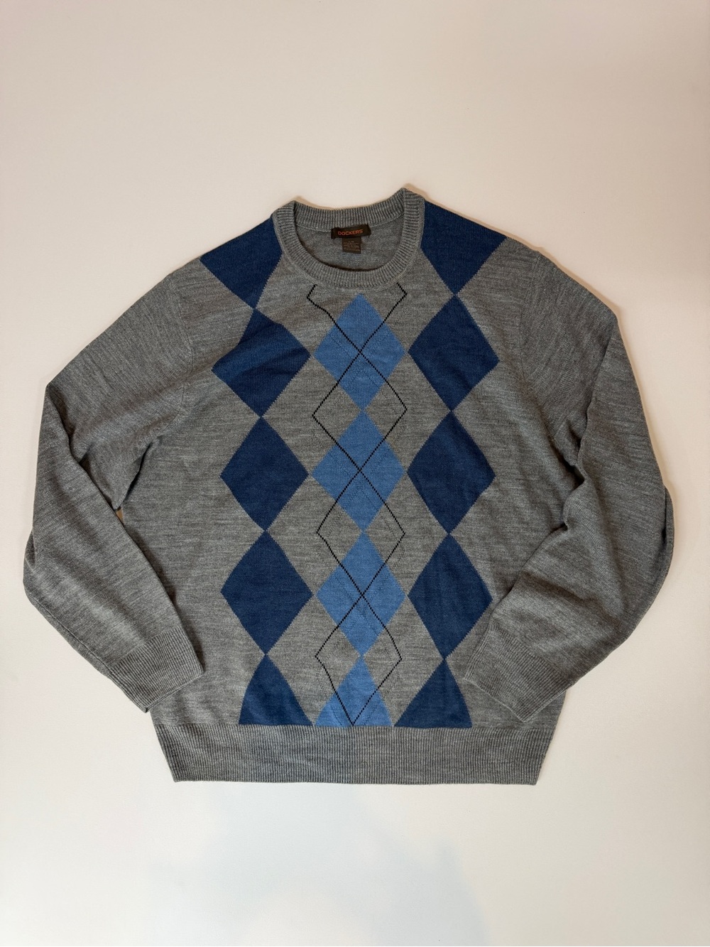 Dockers Women's Grey and Blue Jumper
